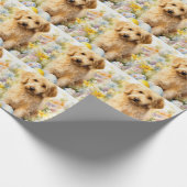 Goldendoodle mit Ostereiern Geschenkpapier (Ecke)