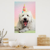 Goldendoodle mit Party-Hut Poster (Küche)
