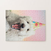 Goldendoodle mit Party-Hut Puzzle (Horizontal)