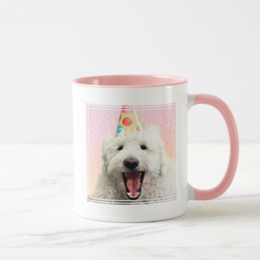Goldendoodle mit Party-Hut Tasse (Rechts)