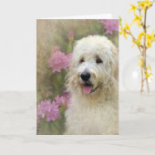 Goldendoodle mit Textur Karte (Gelbe Blume)