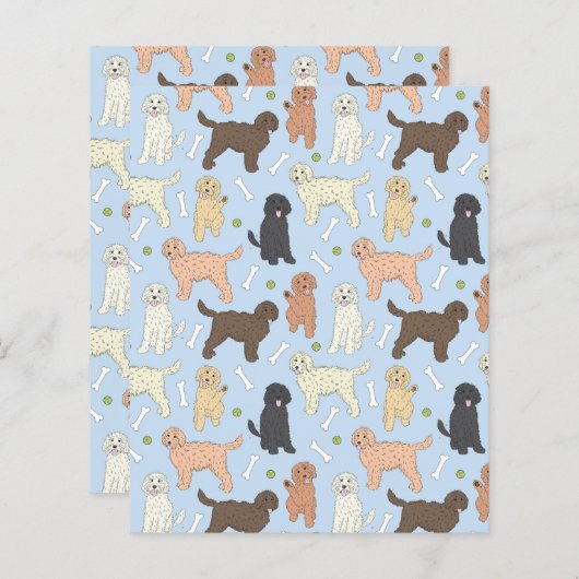 goldendoodle-Muster in blau (Vorne/Hinten)