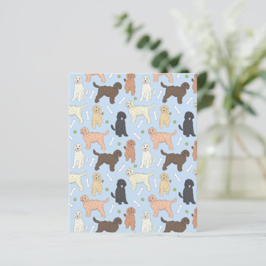 goldendoodle-Muster in blau (Stehend Vorderseite)