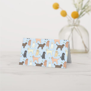 goldendoodle-Muster in blau Platzkarte