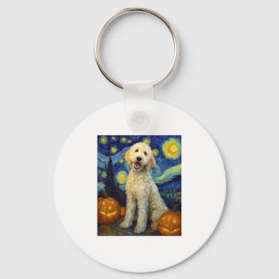 Goldendoodle Niedlich Hund Halloween Kürbislaterne Schlüsselanhänger