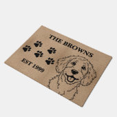 Goldendoodle Niedlicher und benutzerdefinierter Fa Fußmatte (Schrägansicht)