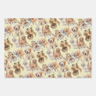 Goldendoodle-Niedliches Dog-Muster Geschenkpapier Set