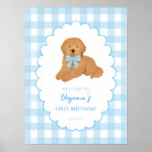 Goldendoodle One Golden Year Birthday Welcome Poster (Vorne)