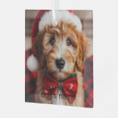 Goldendoodle Ornament Aus Glas (Vorderseite links)