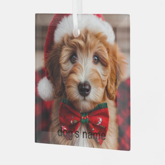 Goldendoodle Ornament Aus Glas (Vorderseite links)
