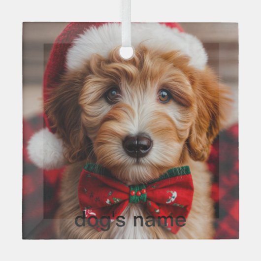 Goldendoodle Ornament Aus Glas (Vorderseite)