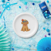 Goldendoodle Patriotic Clipart Pappteller (Party)