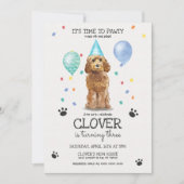 Goldendoodle Pawty Doppy Welpe Geburtstag Einladung (Vorderseite)