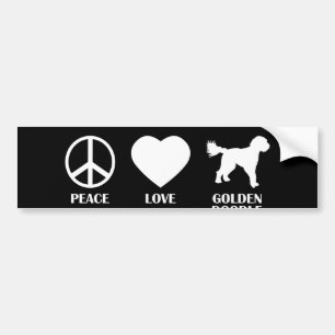 Goldendoodle Peace Liebe Geschenkidee für Hundebes Autoaufkleber