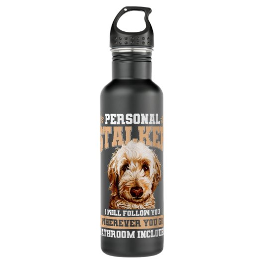 Goldendoodle Personal Stalker Funny Golden Doodle Edelstahlflasche (Vorderseite)