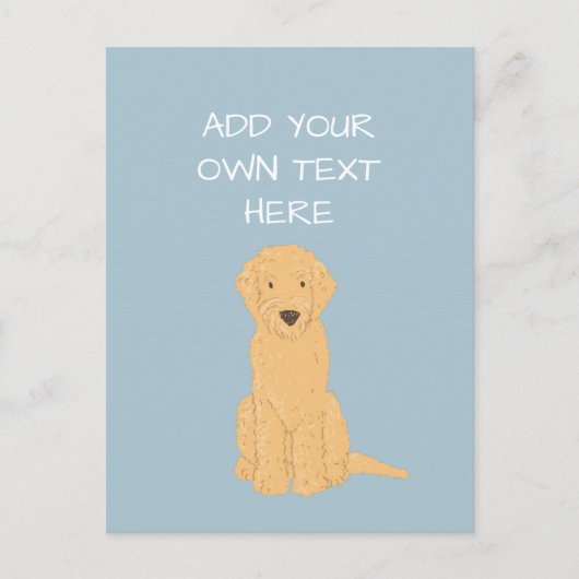 Goldendoodle Personalisierter Hundename Postkarte (Vorderseite)