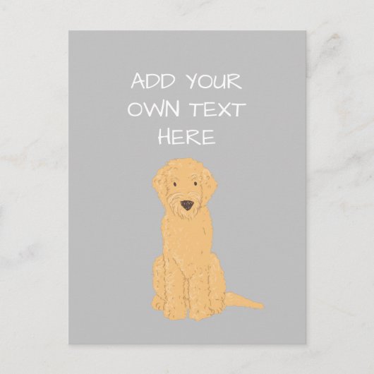 Goldendoodle Personalisierter Hundename Postkarte (Vorderseite)
