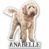 Goldendoodle Personalisierter Name Aufkleber (Vorderseite)