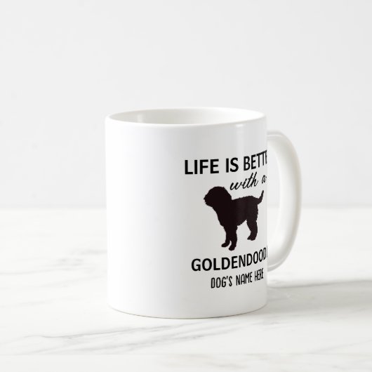 Goldendoodle Personalisiertes Leben ist besser Kaffeetasse (VorderseiteRechts)