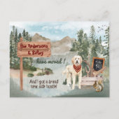 Goldendoodle Pine Woods - Neue Adresse Ankündigungspostkarte (Vorderseite)