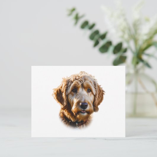 Goldendoodle Postkarte (Stehend Vorderseite)