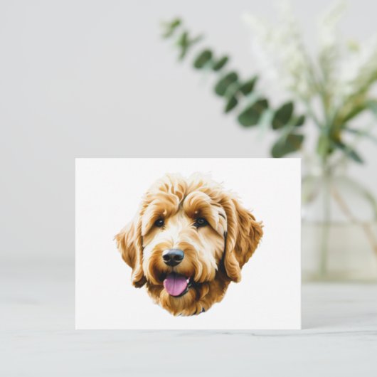 Goldendoodle Postkarte (Stehend Vorderseite)