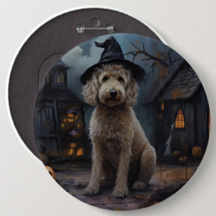 Goldendoodle Pumpkins Halloween Beängstigend Button