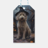 Goldendoodle Pumpkins Halloween Beängstigend Geschenkanhänger (Vorderseite)