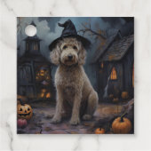 Goldendoodle Pumpkins Halloween Beängstigend Geschenkanhänger (Vorderseite)