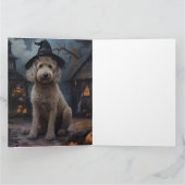 Goldendoodle Pumpkins Halloween Beängstigend Karte (Innenseite)