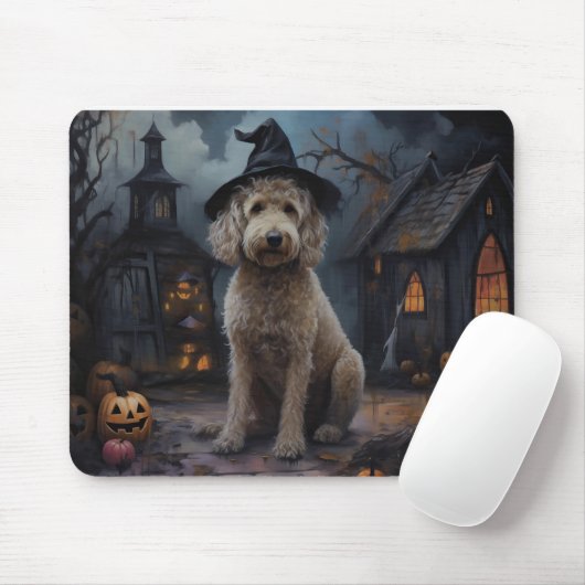 Goldendoodle Pumpkins Halloween Beängstigend Mousepad (Mit Mouse)