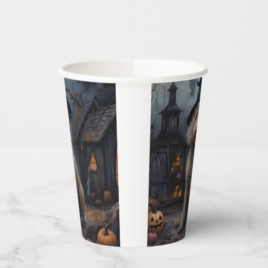 Goldendoodle Pumpkins Halloween Beängstigend Pappbecher (Links)