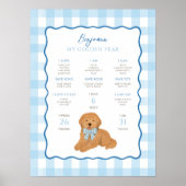 Goldendoodle Puppy Dog 1st Birthday Milestone  Poster (Vorne)