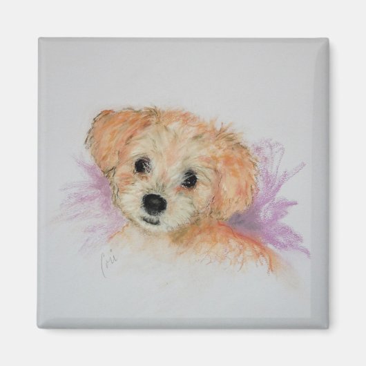 Goldendoodle Puppy Dog Art Magnet (Vorne)