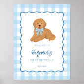 Goldendoodle Puppy Dog Birthday Party Welcome Poster (Vorne)