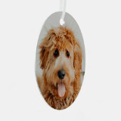 Goldendoodle Puppy Dog Ornament Aus Metall (Vorderseite Rechts)