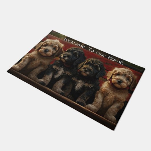 Goldendoodle Puppy Door Mat Fußmatte (Schrägansicht)