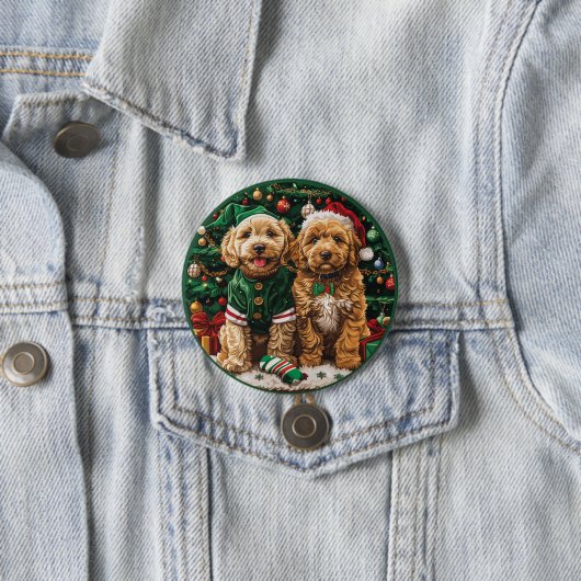 Goldendoodle Puppy Hunde Button (Beispiel)