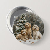 Goldendoodle Puppy Hunde Button (Vorne & Hinten)