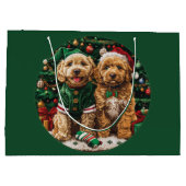 Goldendoodle Puppy Hunde Große Geschenktüte (Rückseite)