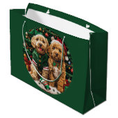 Goldendoodle Puppy Hunde Große Geschenktüte (Rückseite Schrägansicht)