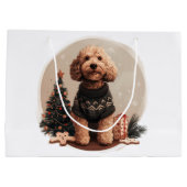 Goldendoodle Puppy Hunde Große Geschenktüte (Rückseite)