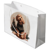 Goldendoodle Puppy Hunde Große Geschenktüte (Rückseite Schrägansicht)