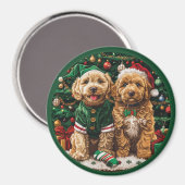 Goldendoodle Puppy Hunde Magnet (Vorderseite/Rückseite)