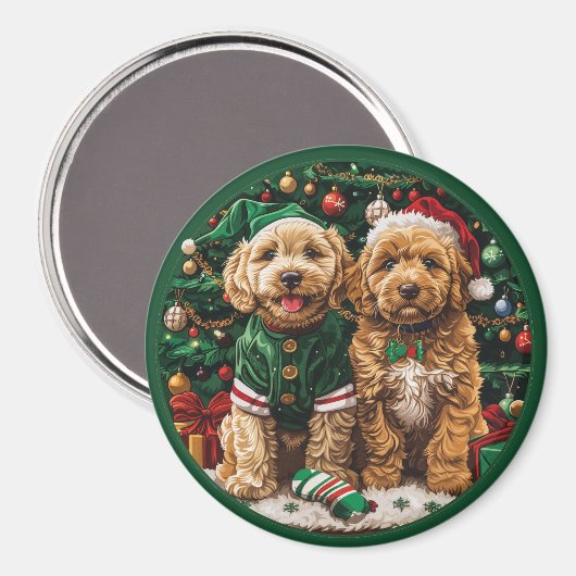 Goldendoodle Puppy Hunde Magnet (Vorderseite/Rückseite)