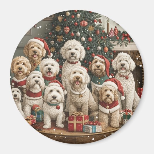 Goldendoodle Puppy Hunde Magnet (Vorne)