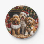 Goldendoodle Puppy Hunde Pappteller (Vorderseite)