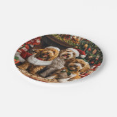 Goldendoodle Puppy Hunde Pappteller (Schrägansicht)