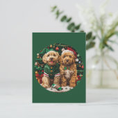 Goldendoodle Puppy Hunde Postkarte (Stehend Vorderseite)