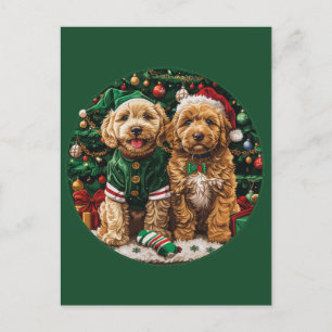 Goldendoodle Puppy Hunde Postkarte